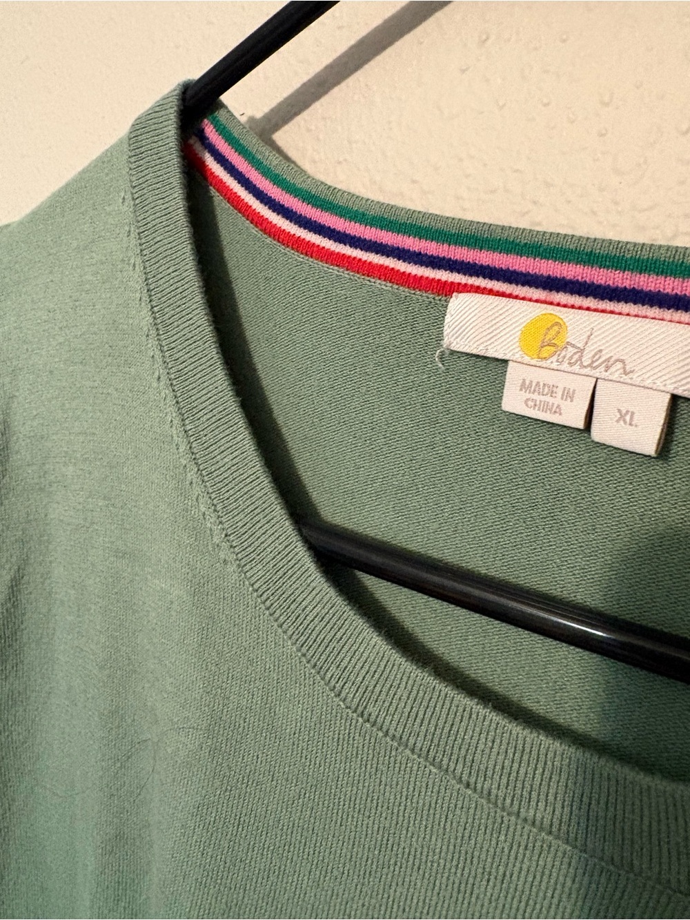 Boden Green Short Sleeve Cotton Crew Knit Top - Picture 4 of 11